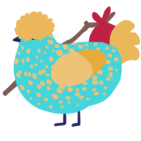 Razzmatazz, a aqua and honey chicken with a speckle pattern