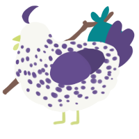 (unnamed), a white and overcast chicken with a speckle pattern
