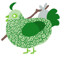 Moscow Mule, a gluppy and leaf chicken with a double-lace pattern