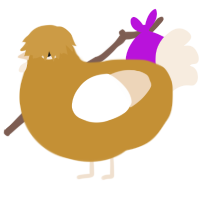 Tuber, a gold and cream chicken
