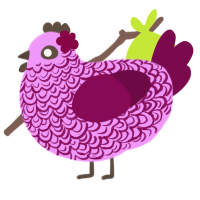 Lovey, a lavender and wine chicken with a double-lace pattern