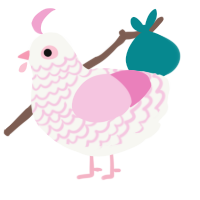 (unnamed), a white and pink chicken with a lace pattern