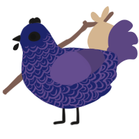 Midnight Moon, a navy and overcast chicken with a double-lace pattern