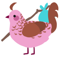 Strawberry Chocomilk, a pink and russet chicken with a half-lace pattern