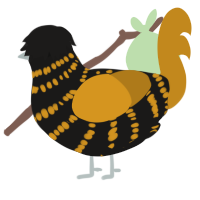 (unnamed), a sable and ochre chicken with a bar pattern