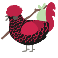 (unnamed), a sable and crimson chicken with a lace pattern
