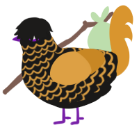 (unnamed), a sable and orange chicken with a lace pattern
