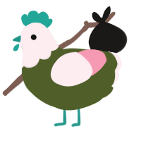 Suika, a olive and rose chicken with a head pattern