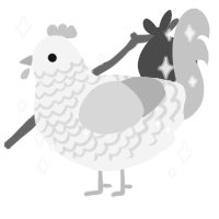 Eliza, a white and silver chicken with a lace pattern