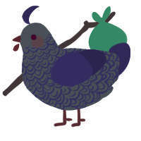 Micci, a ash and overcast chicken with a double-lace pattern