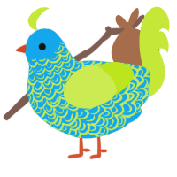 seaweed, a sky and lime chicken with a double-lace pattern