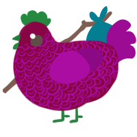 Cupid, a maroon and plum chicken with a double-lace pattern