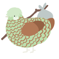 Chocomin2, a gluppy and brown chicken with a lace pattern