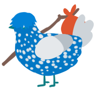GetInto Hypnosis Mic, a sapphire and mist chicken with a speckle pattern