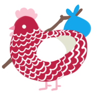 Red Velvet, a crimson and white chicken with a lace pattern