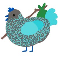(unnamed), a grey and aqua chicken with a double-lace pattern