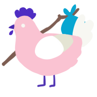 Cherry Leaves, a rose and white chicken