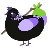 Date Night, a black and lilac chicken with a neck-speckle pattern