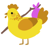 butter, a yellow and ochre chicken with a neck-speckle pattern