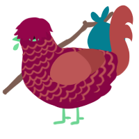 Strawberry Sauce, a maroon and red chicken with a lace pattern