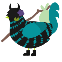 sinagtala, a sable and teal chicken with a bar pattern