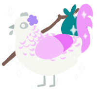 Lilac Field, a white and lavender chicken with a half-lace pattern