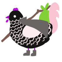 My Immortal, a black and rose chicken with a lace pattern