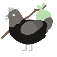 Moment of Clarity, a sable and grey chicken with a head pattern