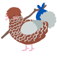 Gingerbread House, a russet and silver chicken with a lace pattern