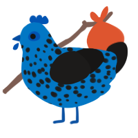 (unnamed), a sapphire and sable chicken with a speckle pattern