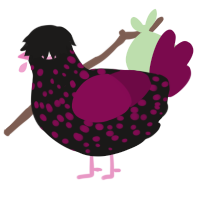 Seul-Gi, a sable and wine chicken with a speckle pattern