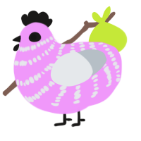 (unnamed), a lavender and mist chicken with a bar pattern