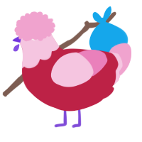 (unnamed), a crimson and pink chicken with a head pattern