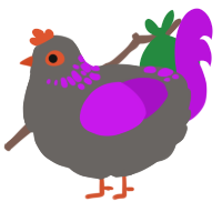 (unnamed), a grey and amethyst chicken with a neck-speckle pattern