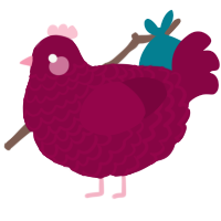 Romance, a maroon chicken with a lace pattern