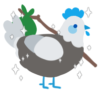 Brightside, a grey and mist chicken with a head pattern