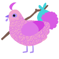 Chewing Gum, a pink and orchid chicken with a double-lace pattern