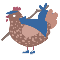じゃが芋, a russet and vermilion chicken with a speckle pattern