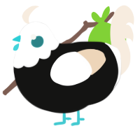 An interesting thing, a black and cream chicken with a head pattern