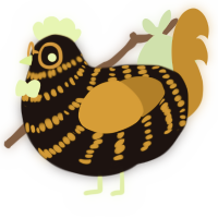 Honey Mustard, a sable and ochre chicken with a bar pattern