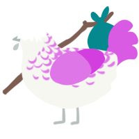 (unnamed), a white and orchid chicken with a half-lace pattern