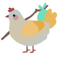 Deirdra, a silver and honey chicken with a lace pattern
