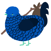 the 8th sea, a ultramarine and tumblr chicken with a lace pattern