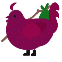 Macduff, a wine and maroon chicken with a speckle pattern