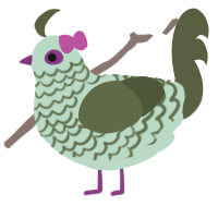 wintermint, a spring and olive chicken with a lace pattern