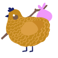 Gilded Brick, a ochre and orange chicken with a lace pattern