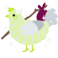 A apple and mist chicken with a bar pattern
