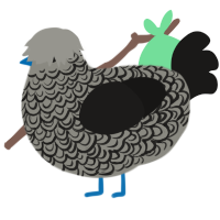 Gris, a ash and sable chicken with a double-lace pattern