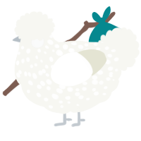 Cottonball, a white chicken with a speckle pattern