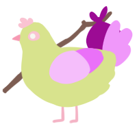 Fluttershy, a lemon and lavender chicken